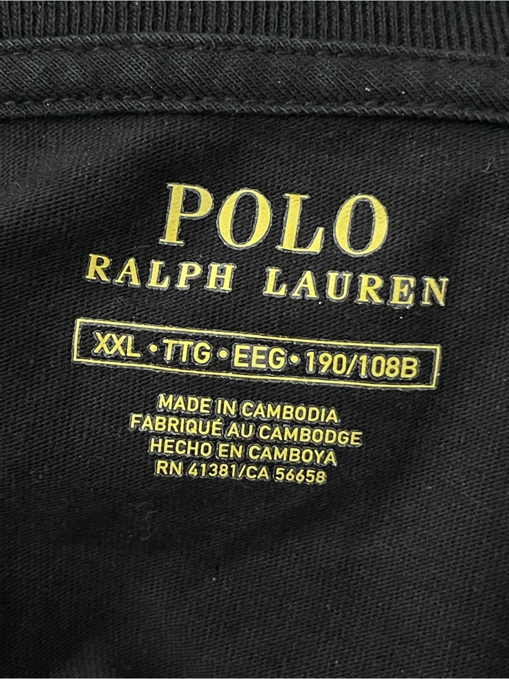 Polo by Ralph Lauren Black Crewneck T-Shirt with Red Pony XXL